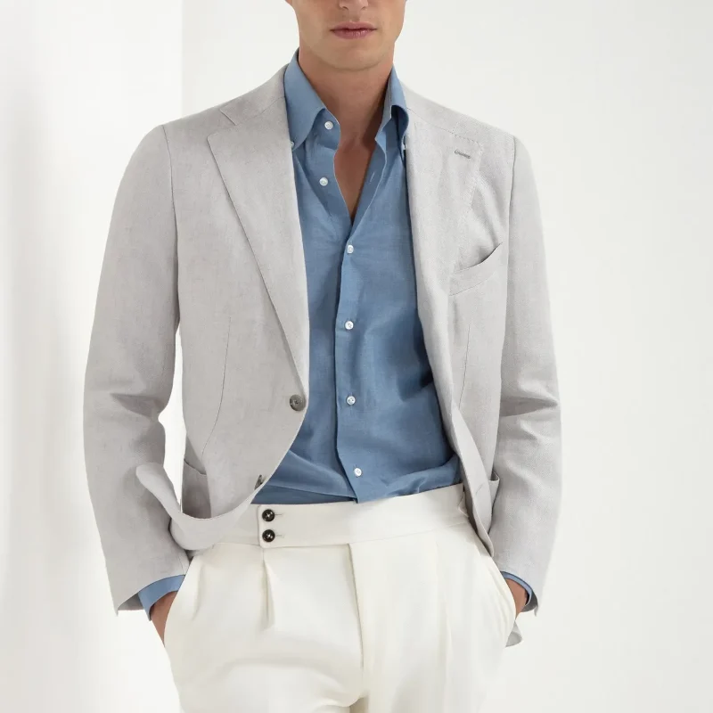 Stone Linen Jacket - Made in Italy