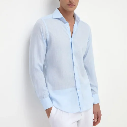 Light Blue Linen Shirt - Made in Italy
