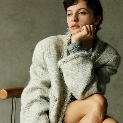 Oversized Wool Metallic Tweed Jacket with Braided Trim