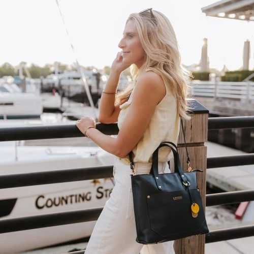 Marcy Satchel - Black Leather