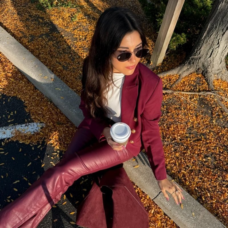 Gabrielle Double Breasted Blazer - Merlot