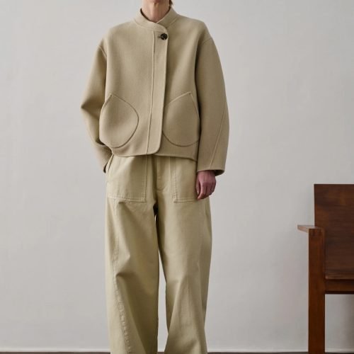 Short Windsor coat in double-faced wool