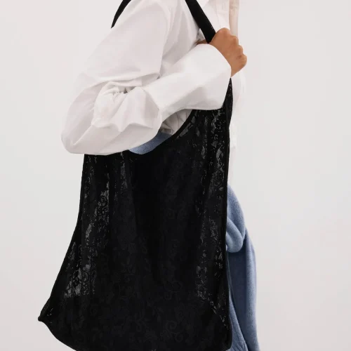 Anya Black Lace Shoulder Bag