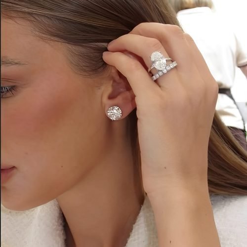 Round Lab Diamond Studs