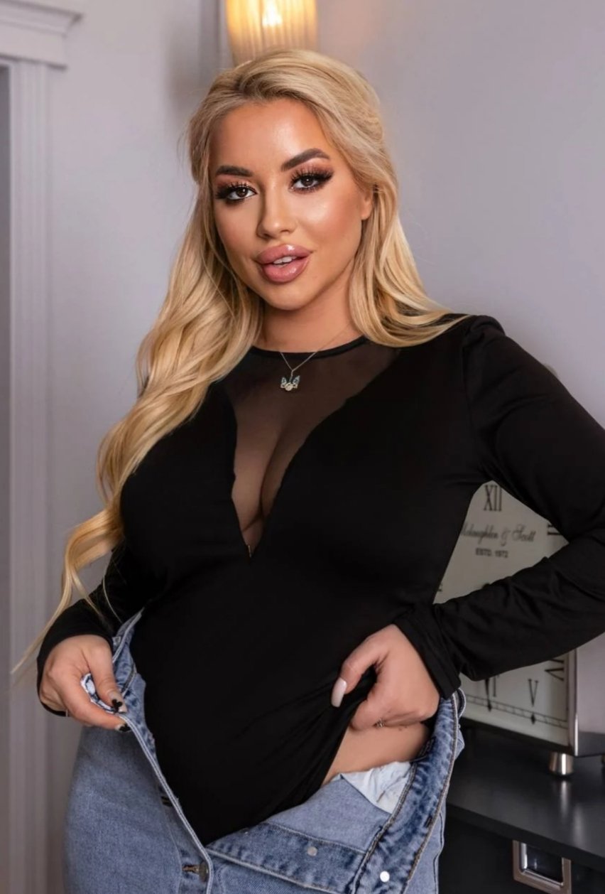 Plus Size Nicki Top Mesh Bodysuit - Black