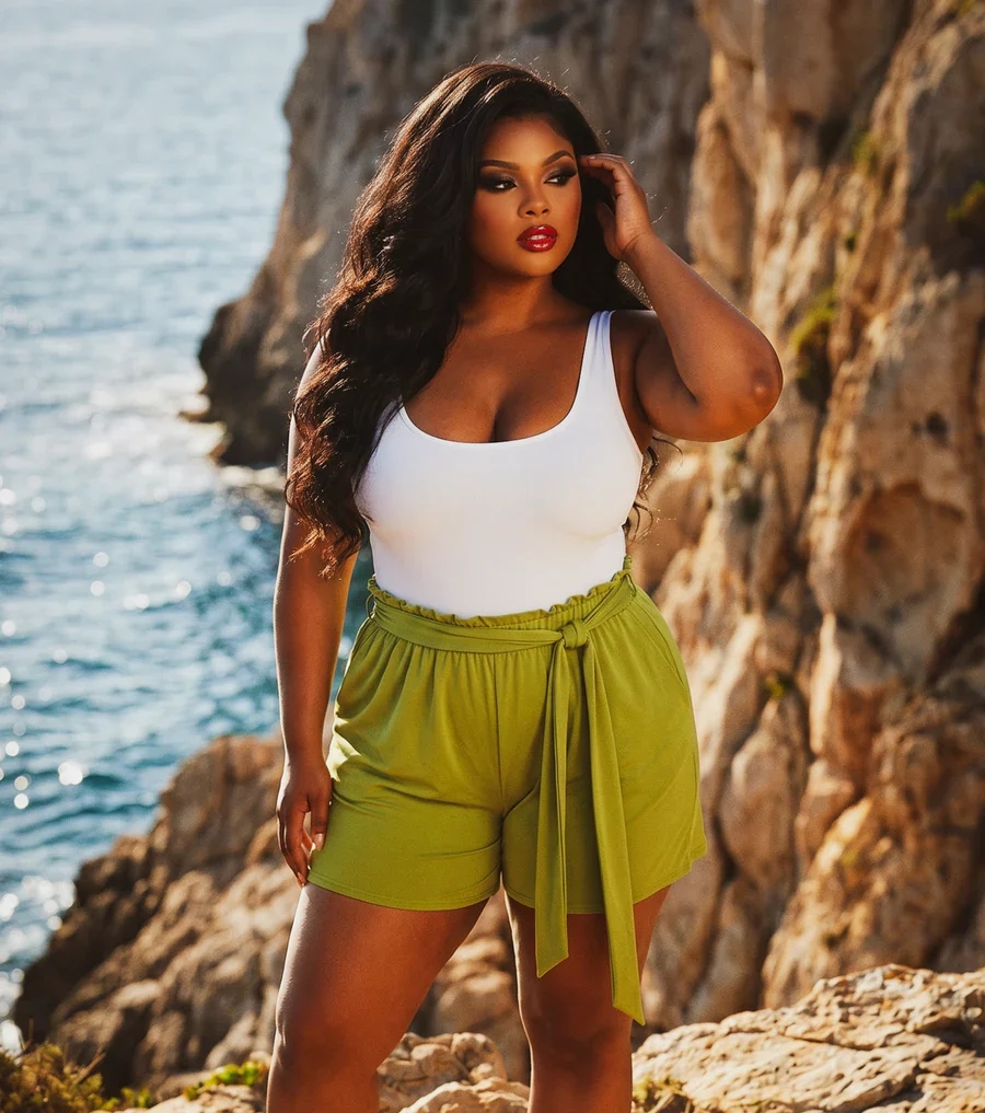 Plus Size Effortless Comfort Shorts - Brown